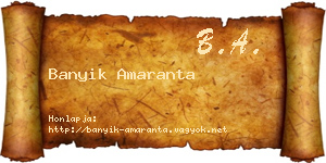 Banyik Amaranta névjegykártya